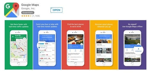 Google Maps App Store Screenshot Gallery