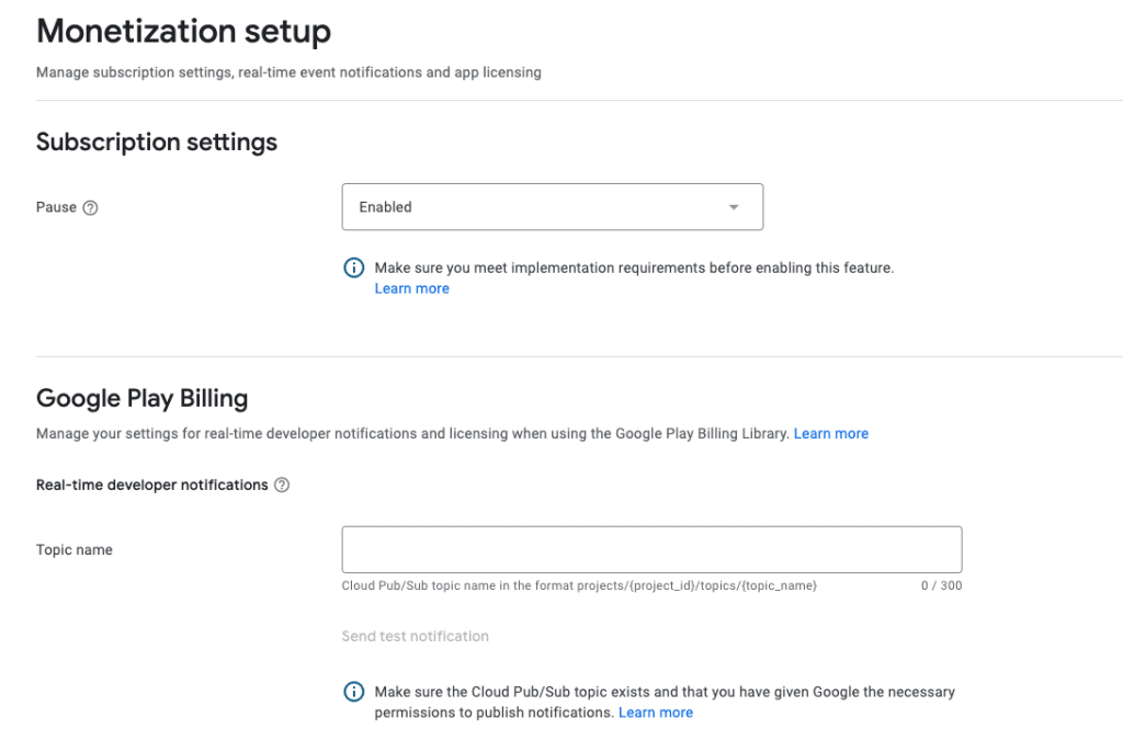 Monetization Setup Google Play Console