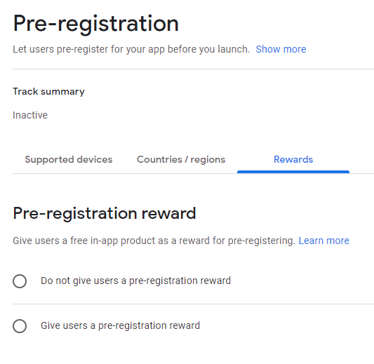 Testing Tab - Pre Registration